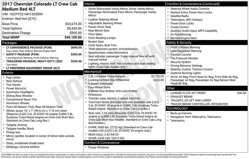 Certified 2017 Chevrolet Colorado LT w/ LT Convenience Package AWD/4WD image 5