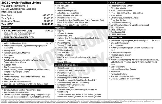 Used 2023 Chrysler Pacifica Limited w/ S Appearance Package FWD image 14