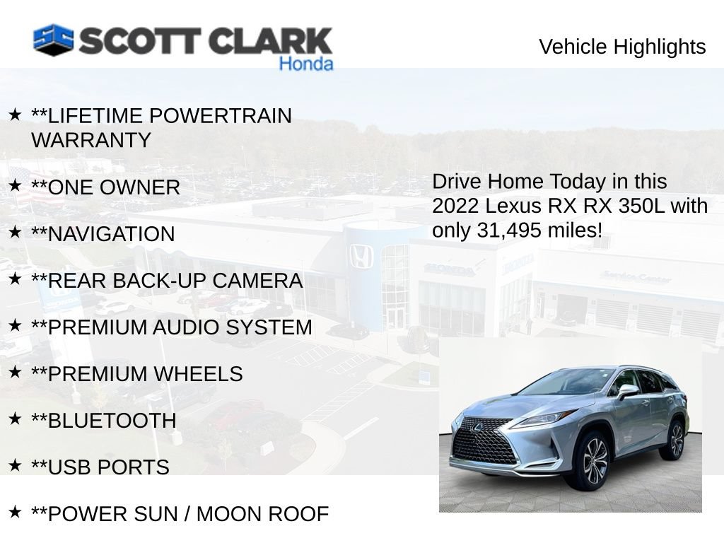 Used 2022 Lexus RX 350L FWD w/ Premium Package image 12