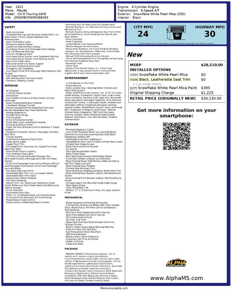 Used 2021 MAZDA CX-5 Touring image 3