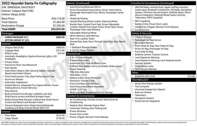 Certified 2022 Hyundai Santa Fe Calligraphy w/ Cargo Package AWD/4WD image 30