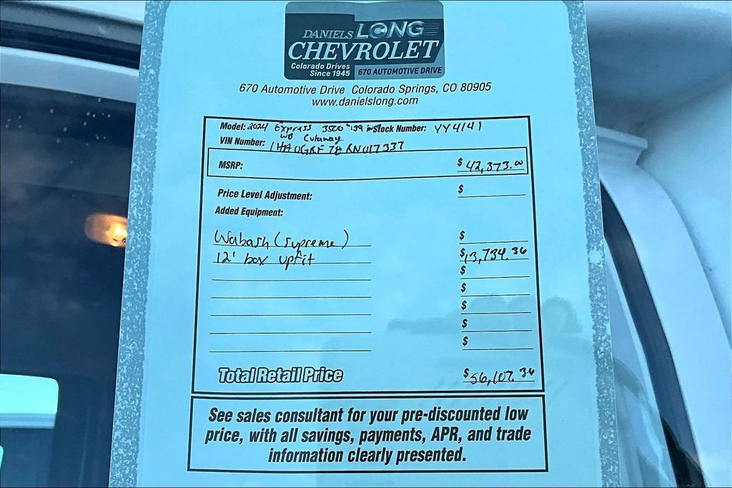 New 2024 Chevrolet Express 3500 w/ Power Convenience Package image 13