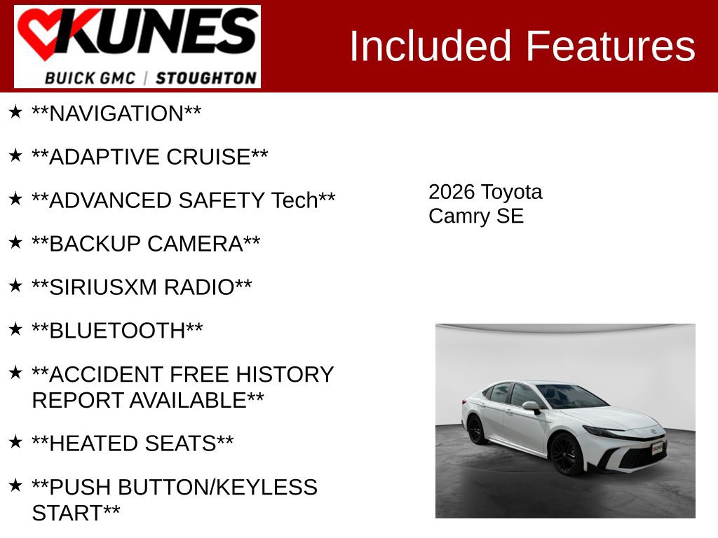 Used 2026 Toyota Camry SE FWD image 2