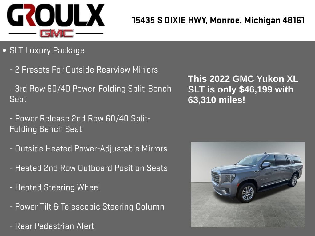 Used 2022 GMC Yukon XL SLT w/ SLT Luxury Package AWD/4WD image 22