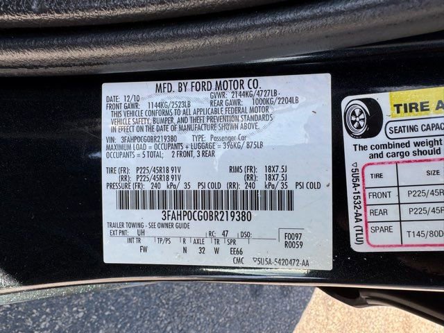 Used 2011 Ford Fusion SEL w/ 302A Rapid Spec Order Code image 11
