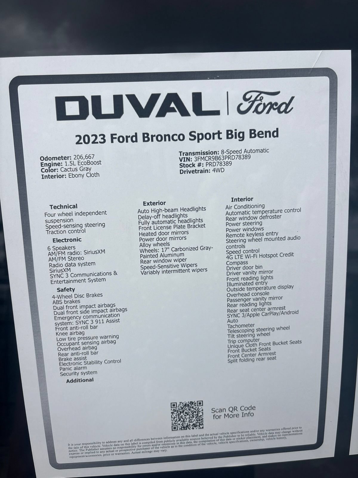 Used 2023 Ford Bronco Sport Big Bend AWD/4WD image 27