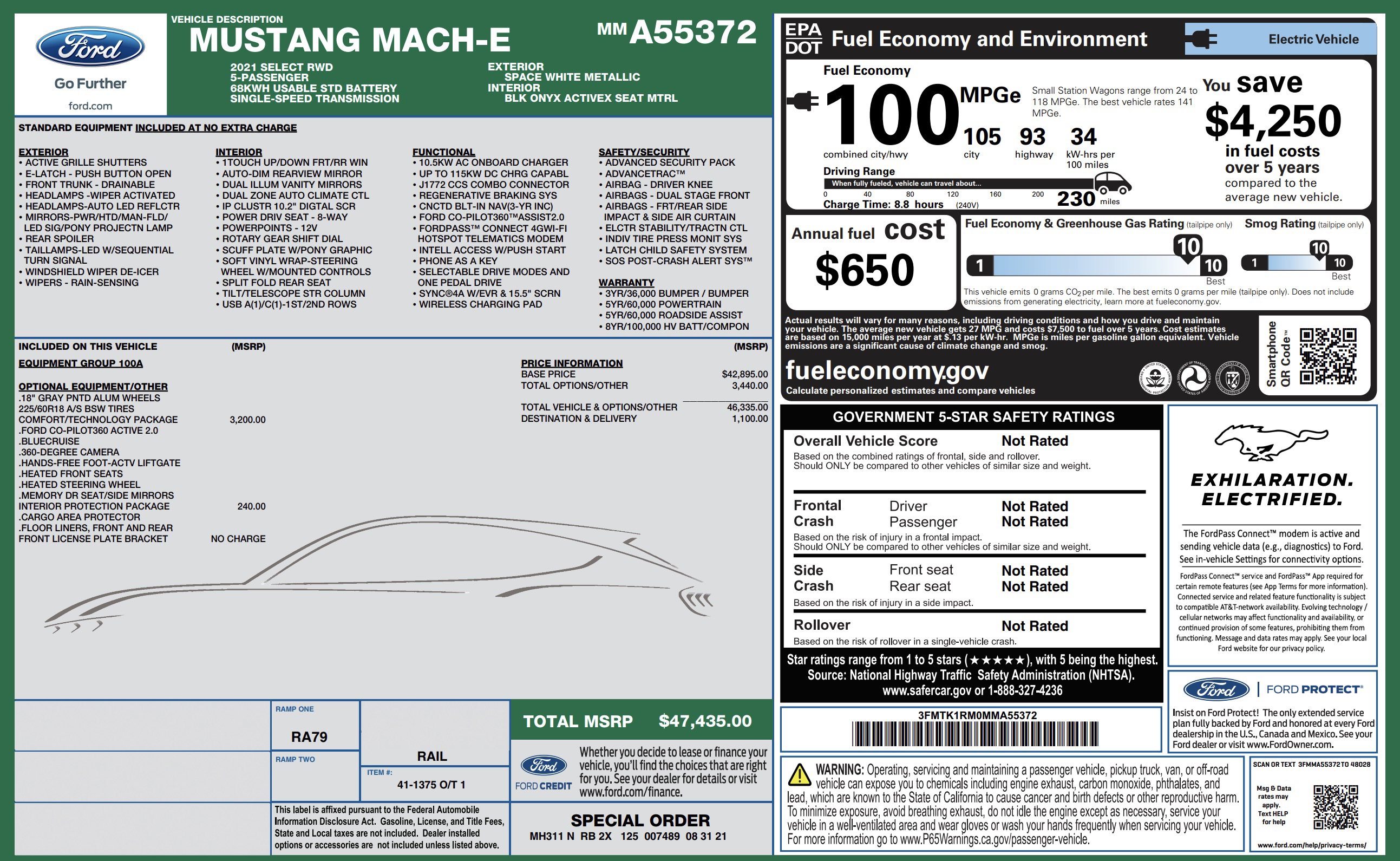 Used 2021 Ford Mustang Mach-E Select w/ Comfort/Technology Package image 3