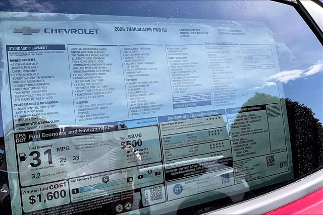 New 2026 Chevrolet TrailBlazer RS w/ Convenience Package image 13