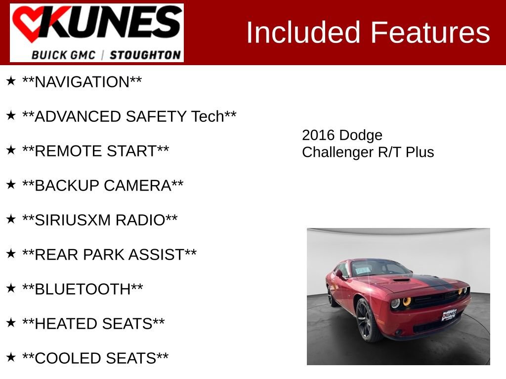 Used 2016 Dodge Challenger R/T Plus RWD image 2