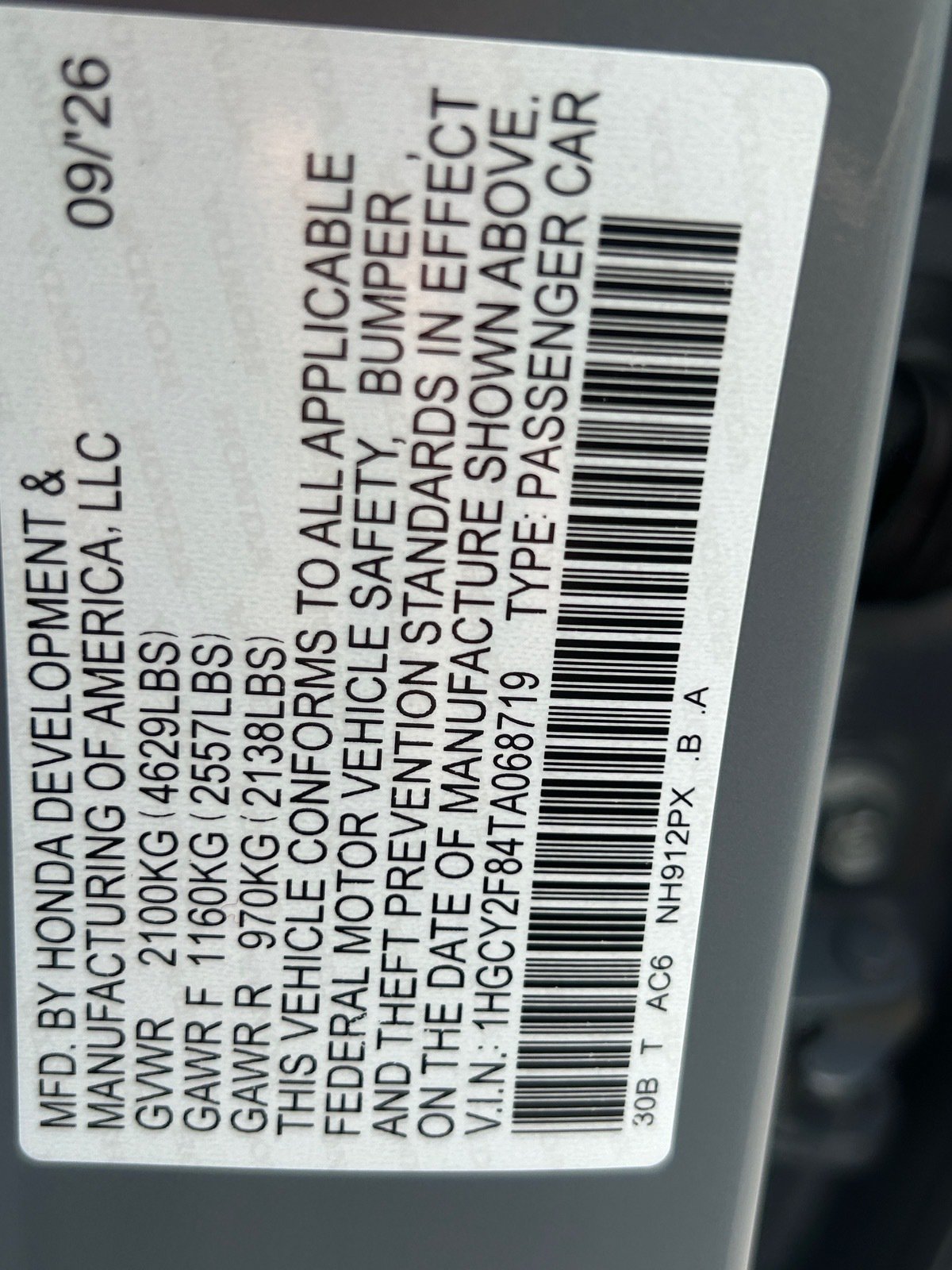 New 2026 Honda Accord Touring image 31