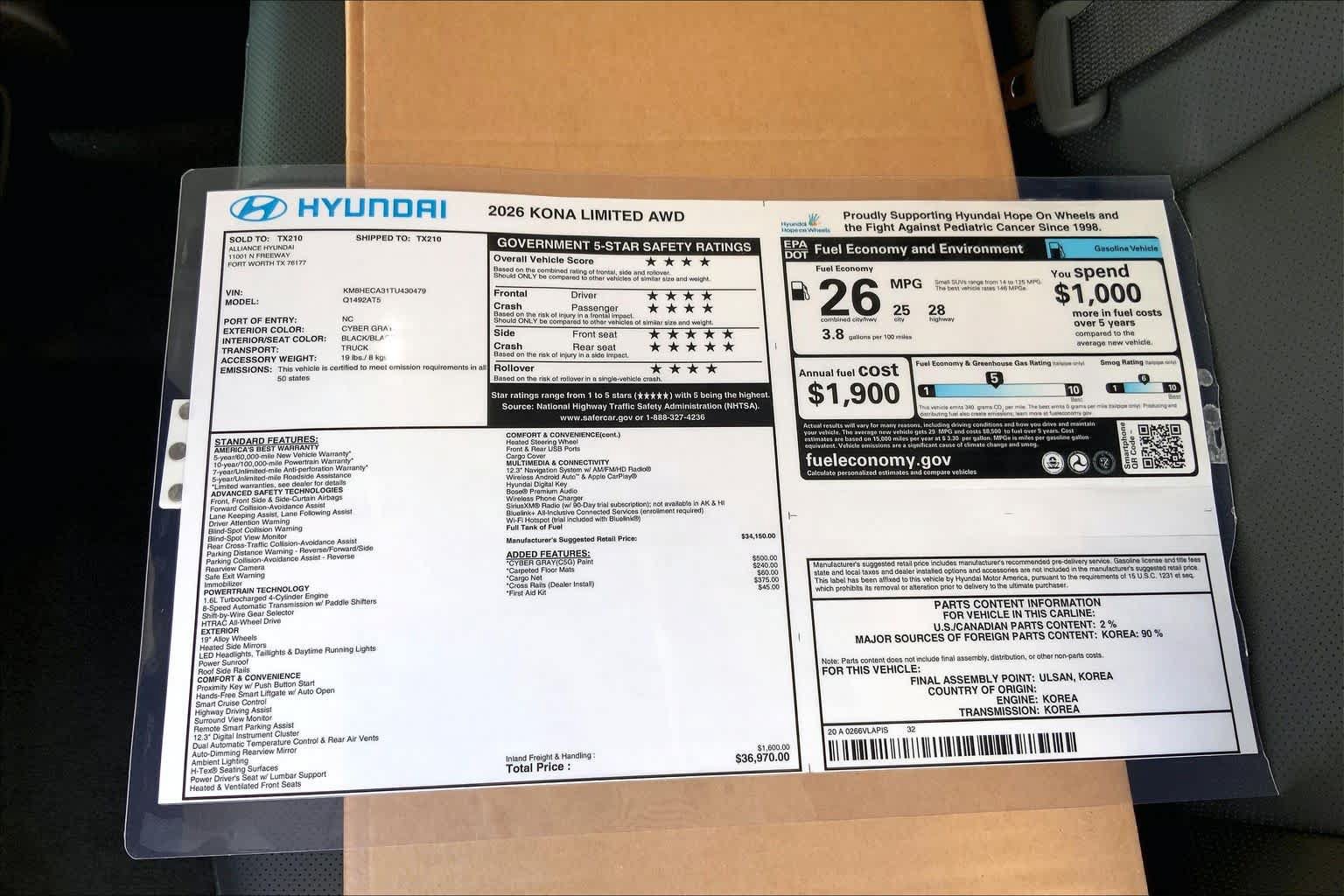 New 2026 Hyundai Kona Limited AWD/4WD image 18