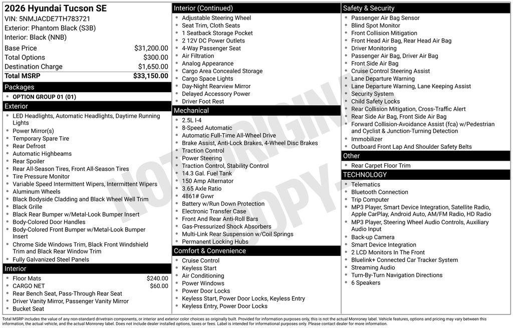 New 2026 Hyundai Tucson SE AWD/4WD image 27