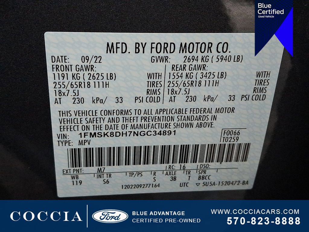 Certified 2022 Ford Explorer XLT w/ Equipment Group 202A image 26