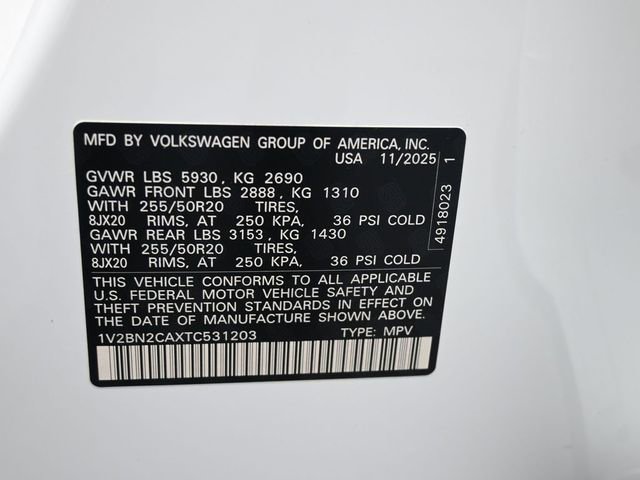 New 2026 Volkswagen Atlas SEL AWD/4WD image 20