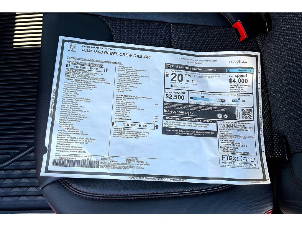 New 2026 RAM 1500 Rebel w/ Rebel Level 1 Equipment Group image 14