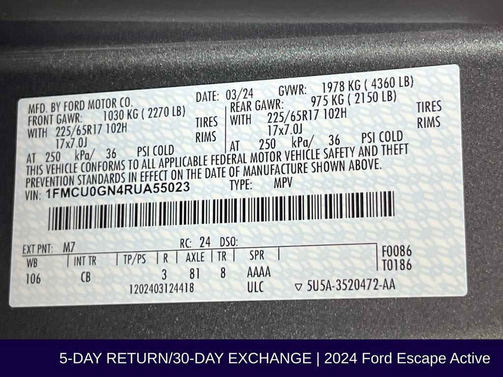 Certified 2024 Ford Escape Active FWD image 35