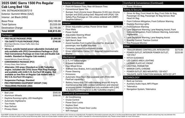 New 2025 GMC Sierra 1500 Pro w/ Pro Value Package AWD/4WD image 28