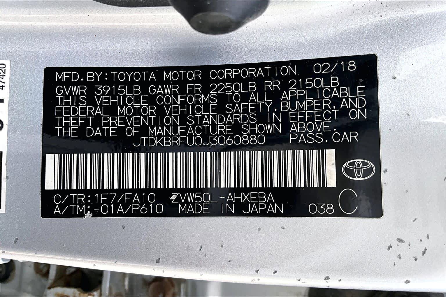 Used 2018 Toyota Prius Two w/ Prius Two Safety Plus Package FWD image 37