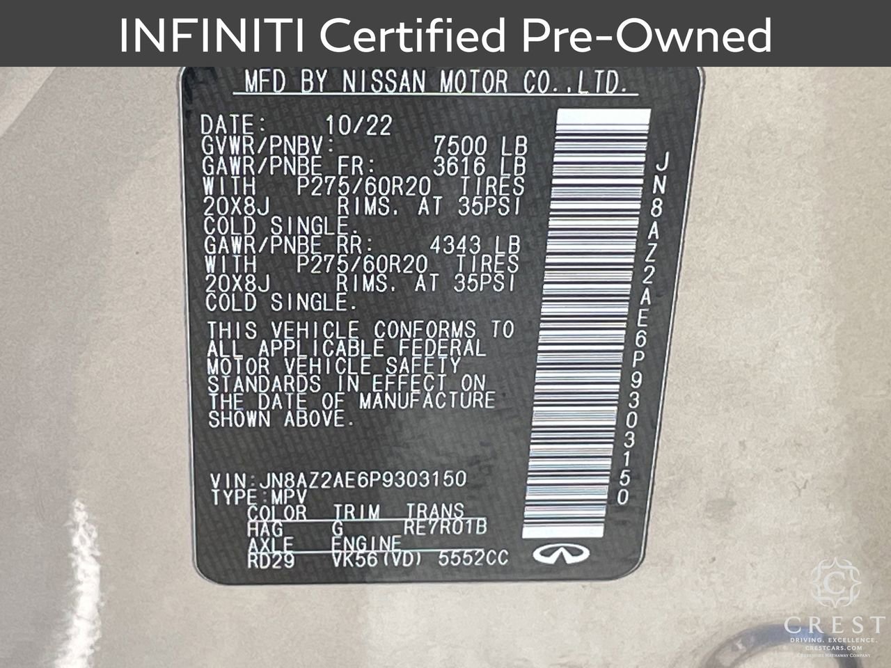 Used 2023 INFINITI QX80 Luxe w/ Cargo Package image 36