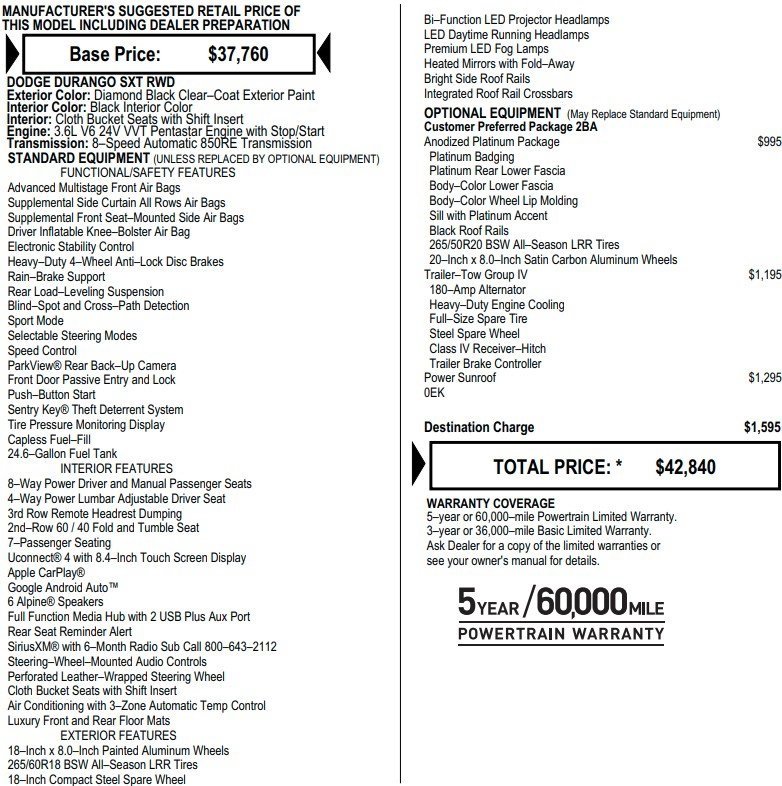 Used 2022 Dodge Durango SXT w/ Trailer Tow Group IV image 2