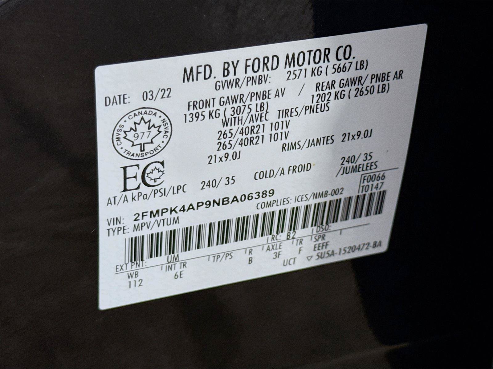 Used 2022 Ford Edge ST w/ Equipment Group 401A AWD/4WD image 35