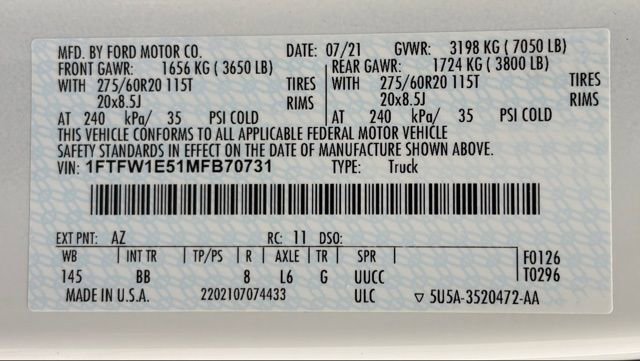 Used 2021 Ford F150 Platinum w/ Equipment Group 701A High image 45