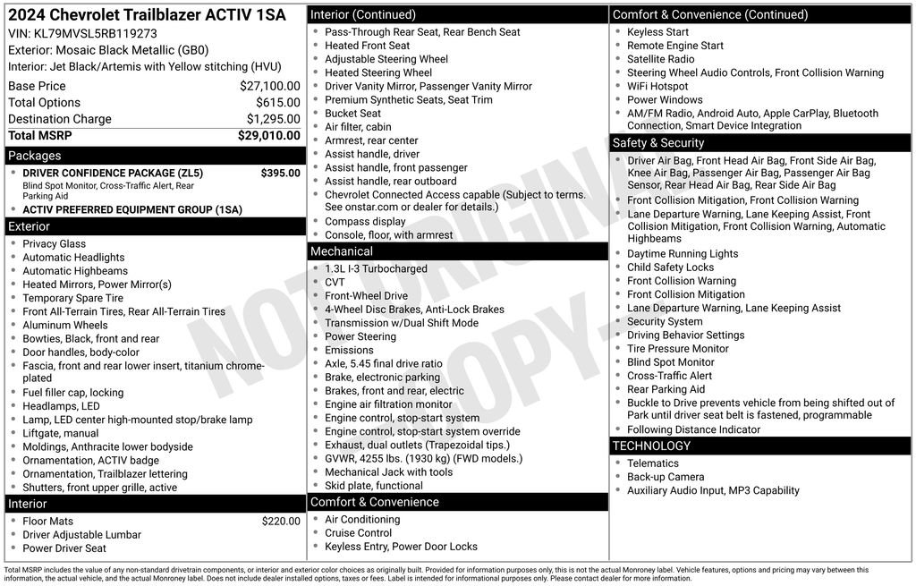 Certified 2024 Chevrolet TrailBlazer ACTIV w/ Driver Confidence Package image 33