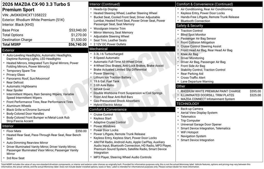 New 2026 MAZDA CX-90 3.3 Turbo S w/ Premium Package image 6