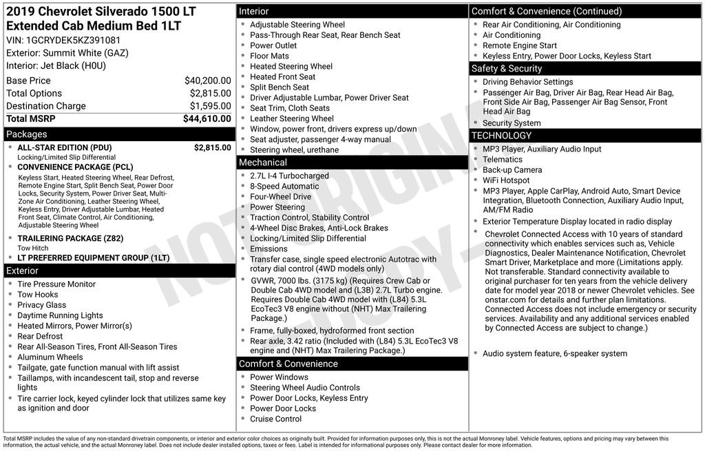 Used 2019 Chevrolet Silverado 1500 LT w/ All-Star Edition AWD/4WD image 9