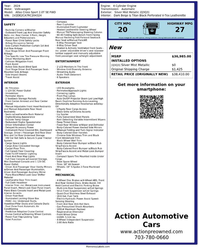 Used 2024 Volkswagen Atlas Cross Sport SE FWD image 2