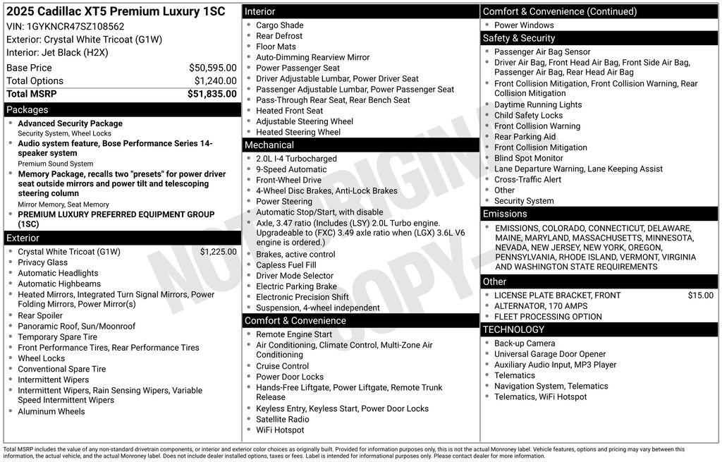Used 2025 Cadillac XT5 Premium Luxury image 46