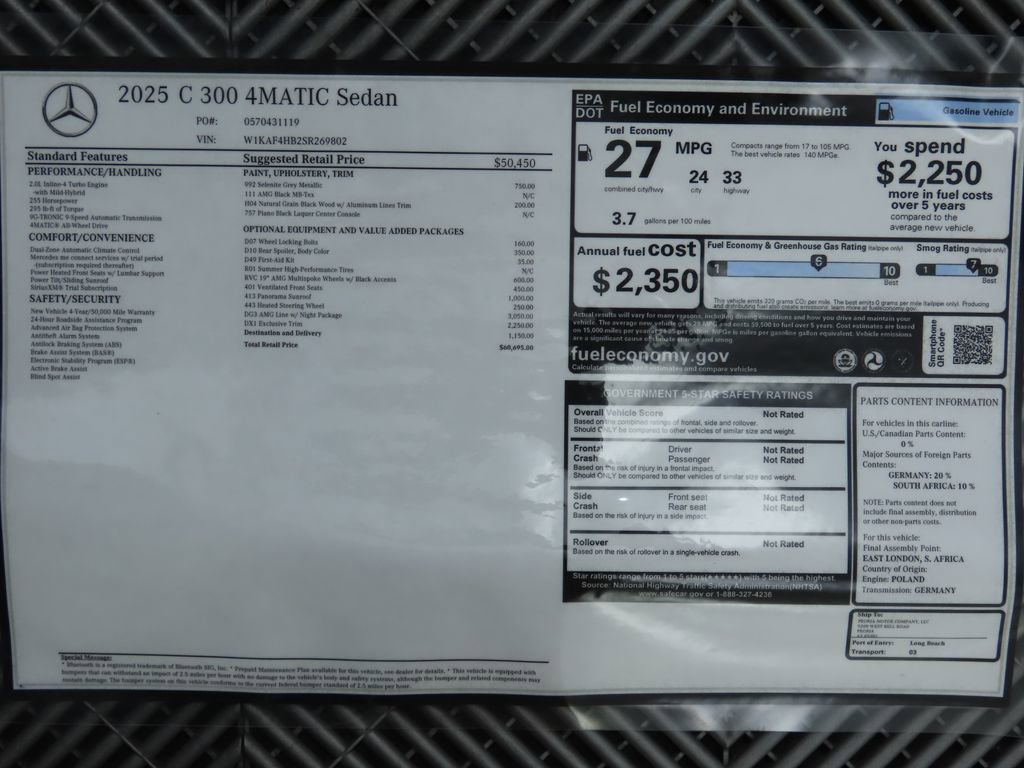 New 2025 Mercedes-Benz C 300 4MATIC Sedan image 9