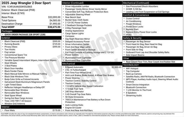 Certified 2025 Jeep Wrangler Sport AWD/4WD image 8