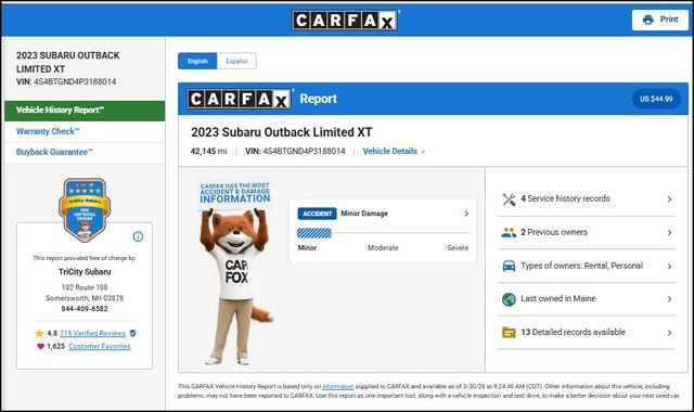 Used 2023 Subaru Outback Limited XT image 15