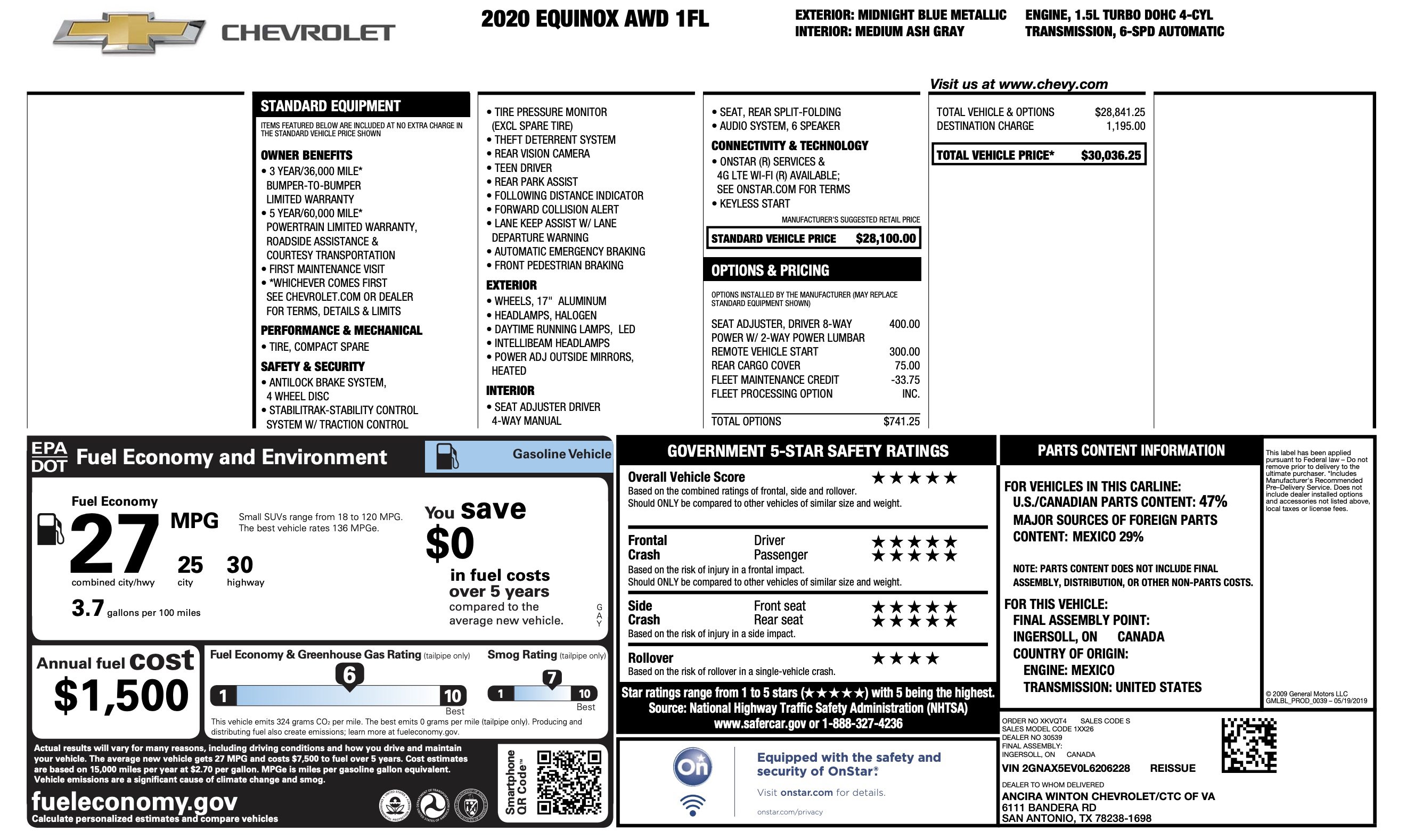 Used 2020 Chevrolet Equinox LS AWD/4WD image 3