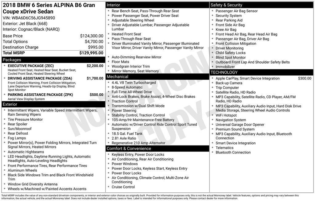 Used 2018 BMW ALPINA B6 xDrive Gran Coupe AWD/4WD image 12