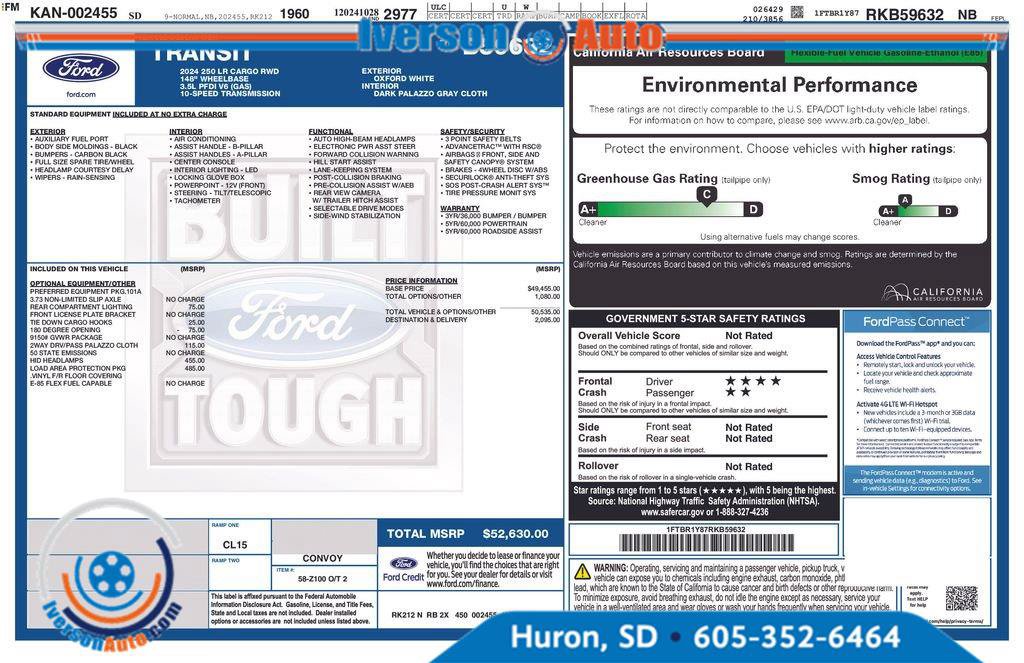 Used 2024 Ford Transit 250 Low Roof w/ Load Area Protection Package RWD image 4