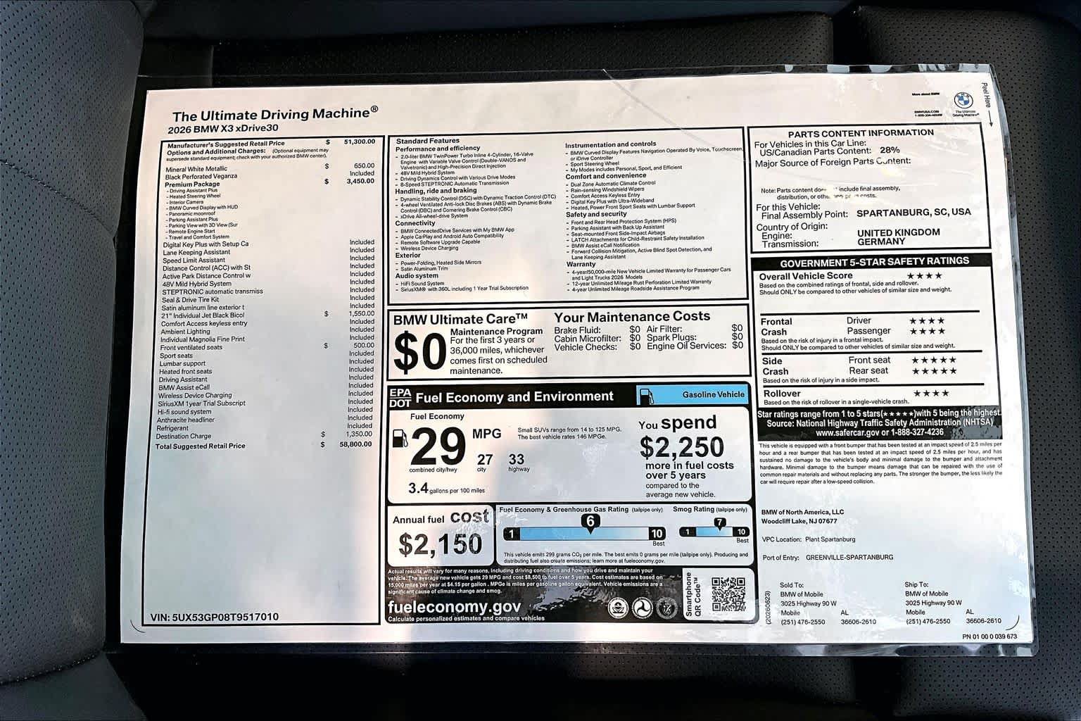 New 2026 BMW X3 xDrive30i w/ Premium Package AWD/4WD image 20