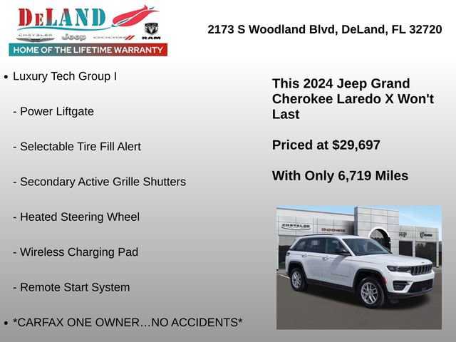 Used 2024 Jeep Grand Cherokee Laredo X w/ Luxury Tech Group I AWD/4WD image 12