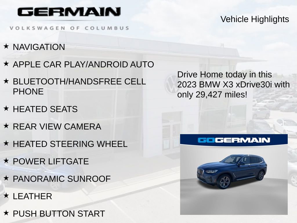 Used 2023 BMW X3 xDrive30i w/ Premium Package w/ZPA image 6