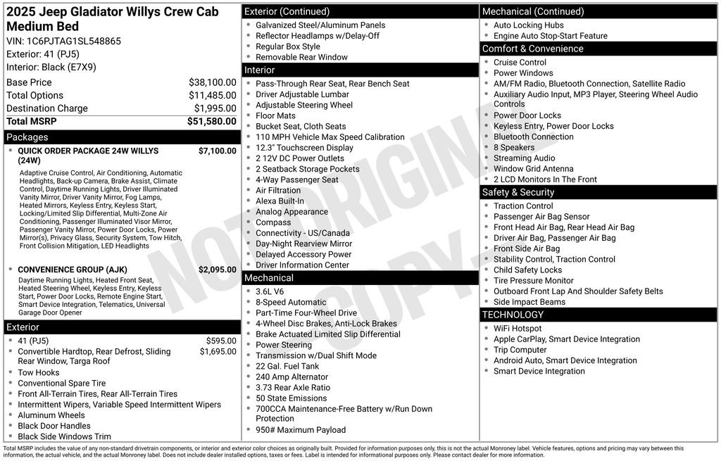 New 2025 Jeep Gladiator Sport AWD/4WD image 46