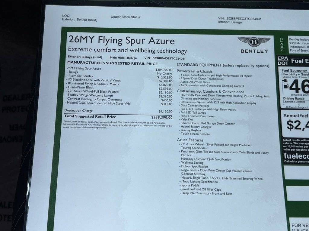 New 2026 Bentley Flying Spur Plug-In Hybrid AWD/4WD image 43