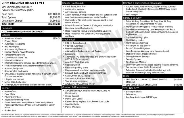 Used 2022 Chevrolet Blazer LT image 5