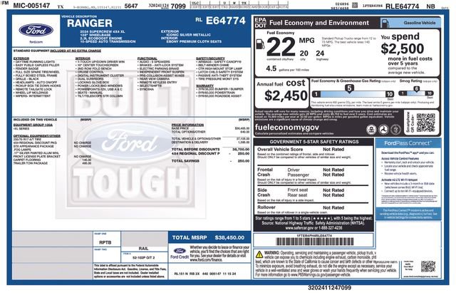 Used 2024 Ford Ranger XL w/ Trailer Tow Package image 6