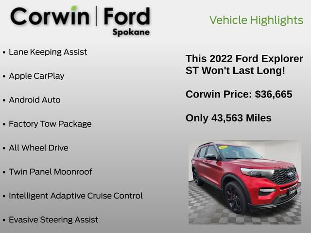 Certified 2022 Ford Explorer ST w/ Equipment Group 401A image 37