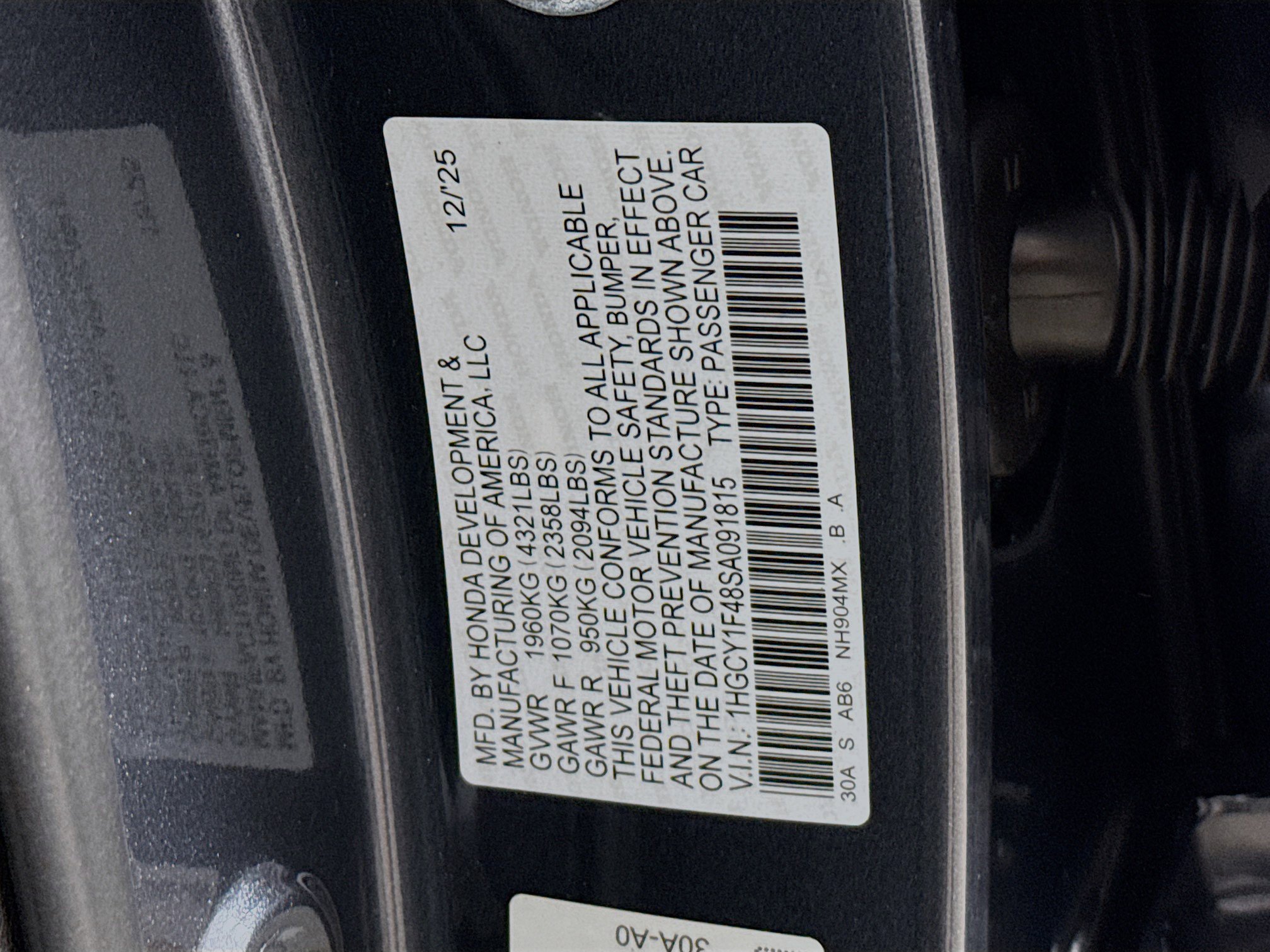 New 2025 Honda Accord SE image 37