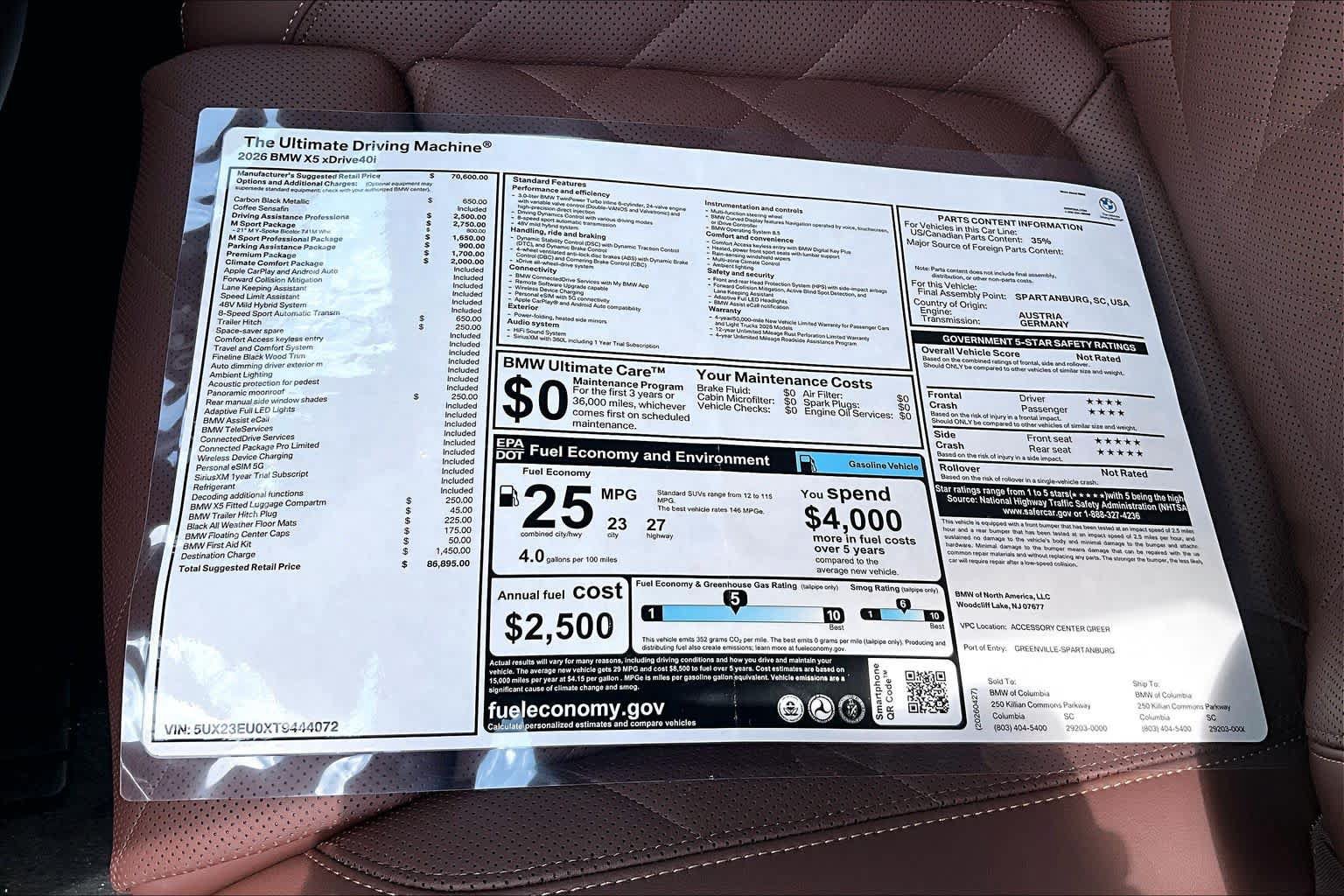 New 2026 BMW X5 xDrive40i w/ M Sport Package AWD/4WD image 19