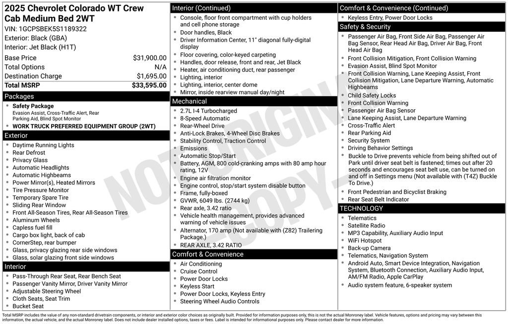 Used 2025 Chevrolet Colorado W/T RWD image 34
