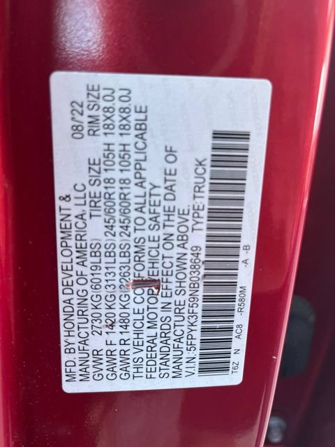 Used 2022 Honda Ridgeline RTL image 27