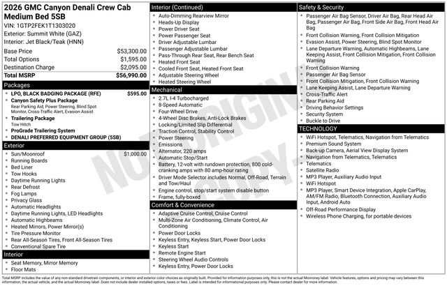 New 2026 GMC Canyon Denali w/ LPO, Black Badging Package AWD/4WD image 25
